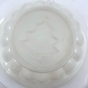 VTG Tupperware Jello Mold Bowl/Plate w/ 4 Lids/Designs White Plastic Servewear